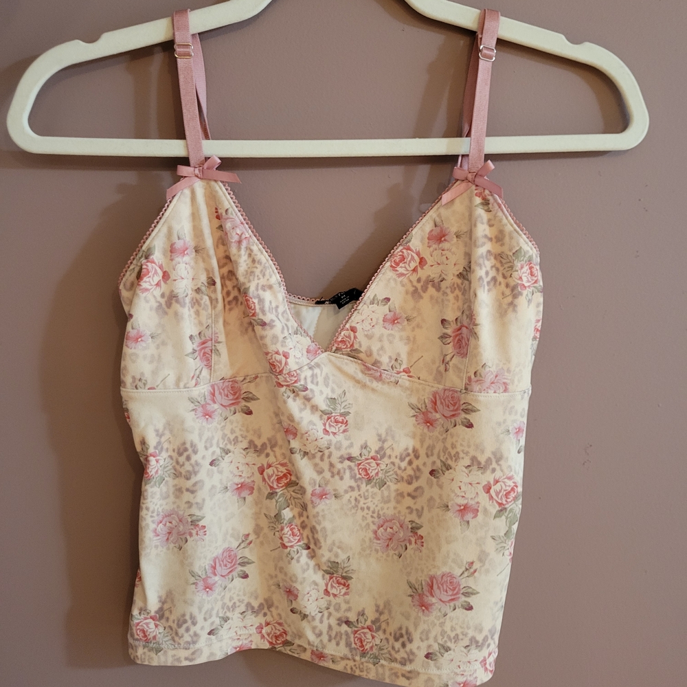 Floral Lace Trim Camisole